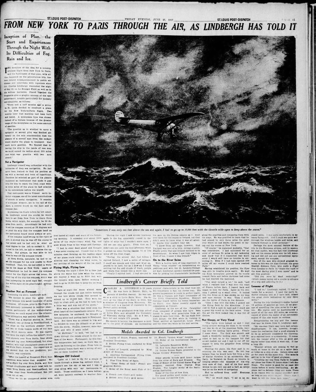 June 17, 1927 - From NY to Paris